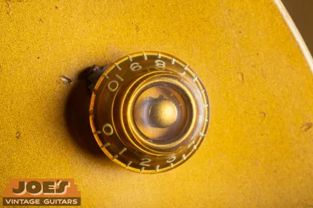 Gibson bonnet knob from a 1956 Les Paul Standard, the gold dome-shaped bonnet knob used from 1955 through 1960