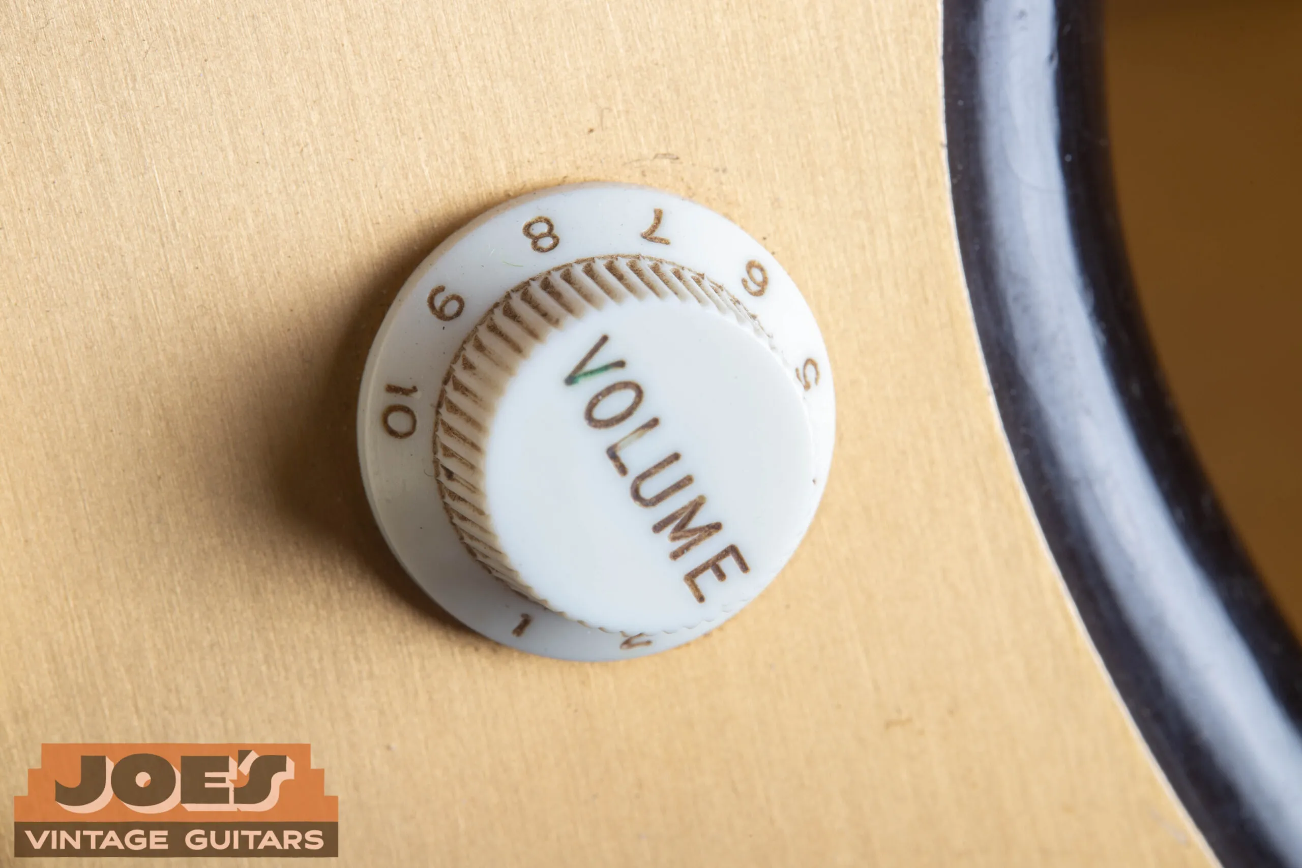 1959 Fender Jazzmaster Stratocaster-style white skirted knob, original pre-CBS lead circuit knob used 1958 through mid-1965 on Fender Jazzmaster