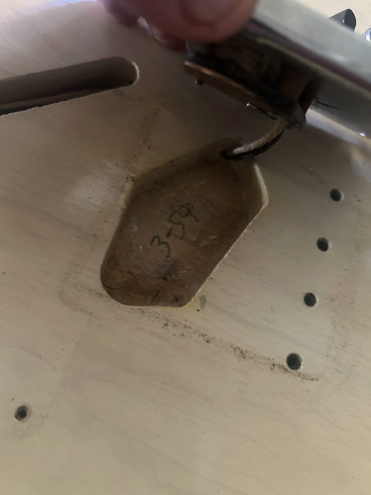 1959 Fender Telecaster body date penciled in bridge pickup cavity, dating method for pre-CBS Fender Telecaster authentication