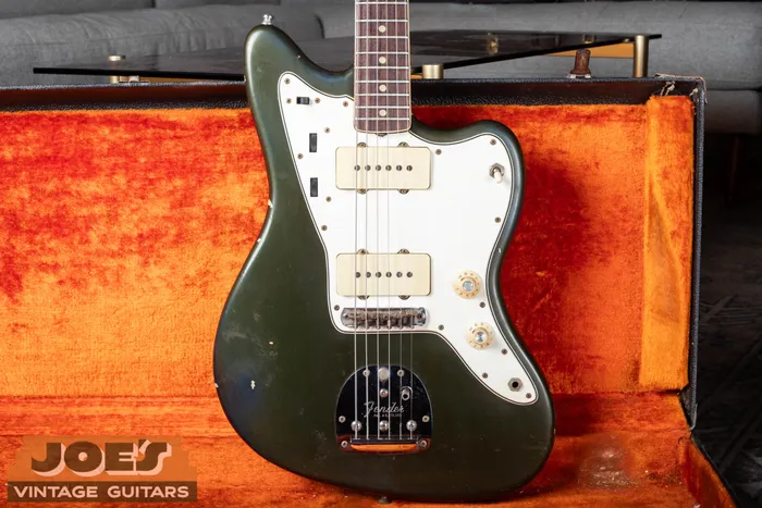A 1966 Fender Jazzmaster in custom Charcoal Frost finish.