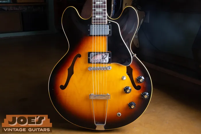 A 1968 Gibson ES-335 in Sunburst finish. This example is in near mint condition.