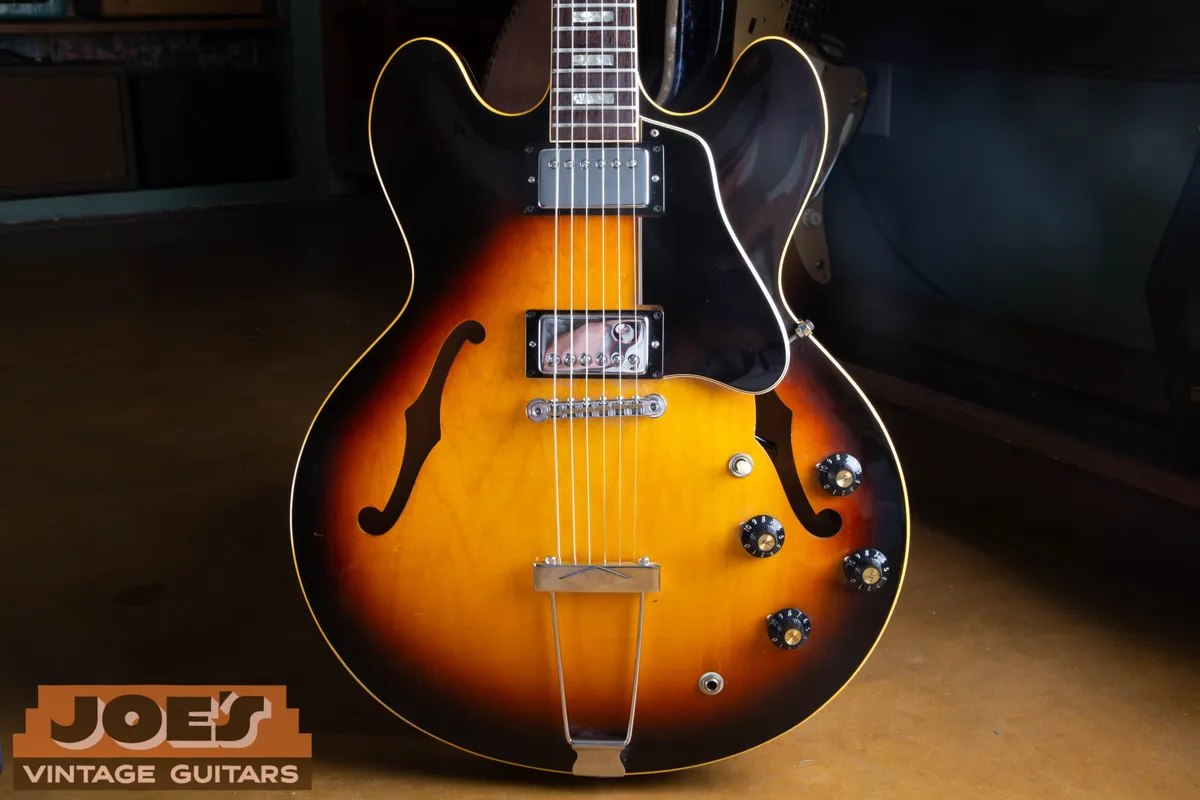 A 1968 Gibson ES-335 in Sunburst finish. This example is in near mint condition.