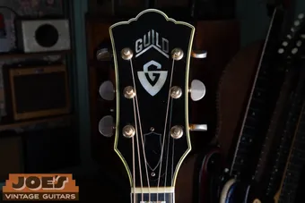 1968 Guild F-50 Headstock With Pearl Logo Inlay