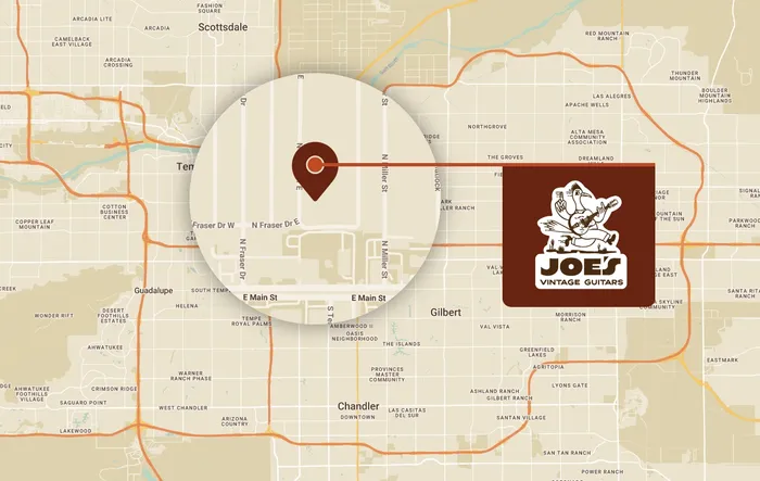 Joe's Vintage Guitars map located at 47 N Fraser Dr E, Mesa, AZ 85203