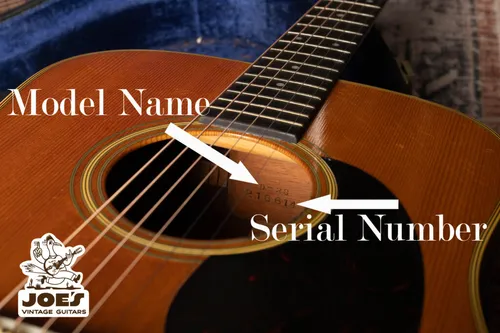 Model Name and Serial Number on a Martin Acoustic Guitar