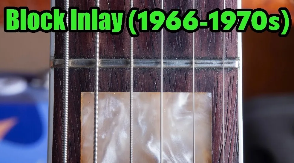 Fender large pearloid block inlays from 1966 on a Jazzmaster