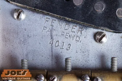 Fender Telecaster bridge plate serial number, 1950 to 1954