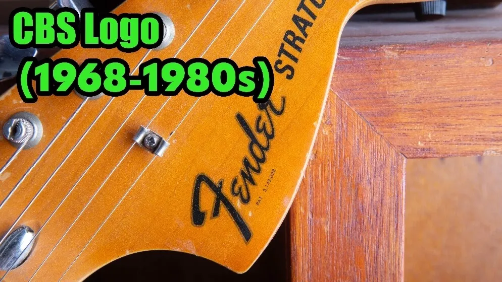 Fender CBS or TV logo, 1968 into the 1980s, heavy black script