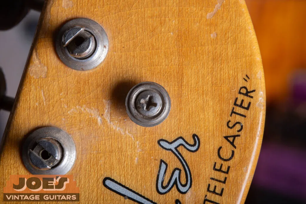 The small round string guide on the headstock of a 1952 Fender Telecaster