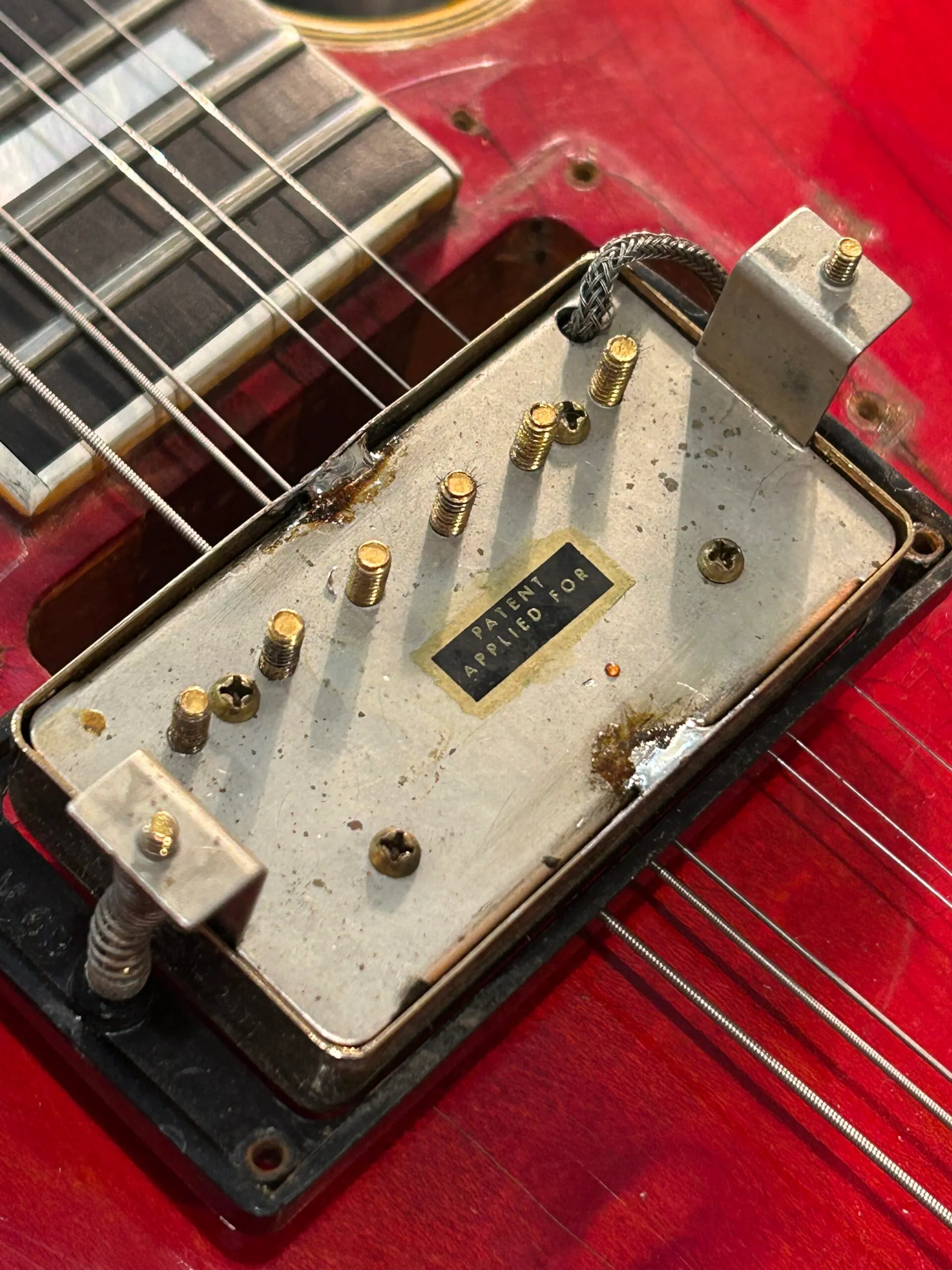 Gibson PAF humbucker pickup showing Patent Applied For sticker, used on Gibson Byrdland 1957 to 1962