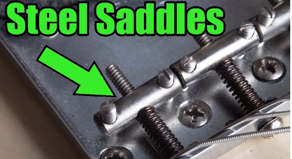 Steel Telecaster bridge saddles, mid-1954 to 1958, silver and prone to rust